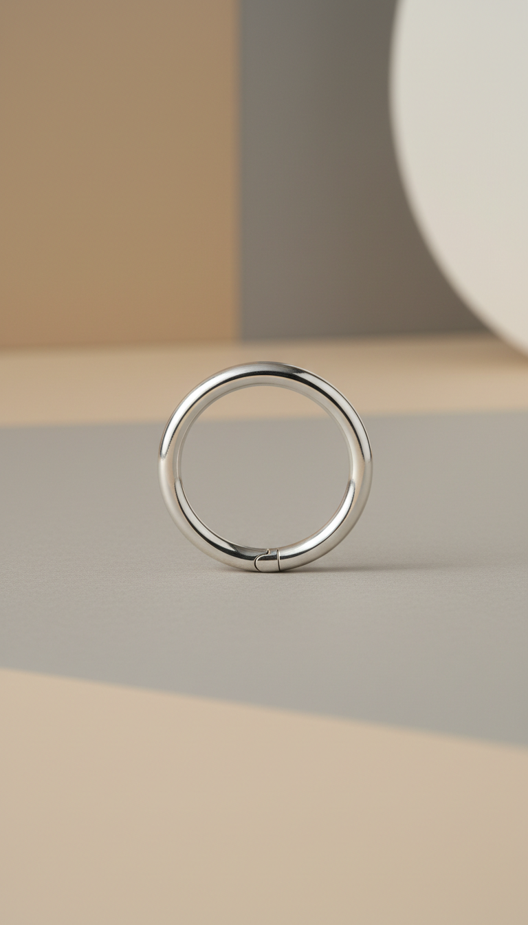 Platinum minimalist hoop earrings