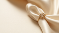 Khatam Solitaire — 18k gold ring with champagne stone on cream silk